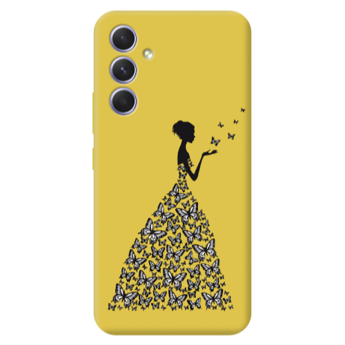 Samsung A36 Butterfly Girl Yellow Colored Silicone TPU Θήκη