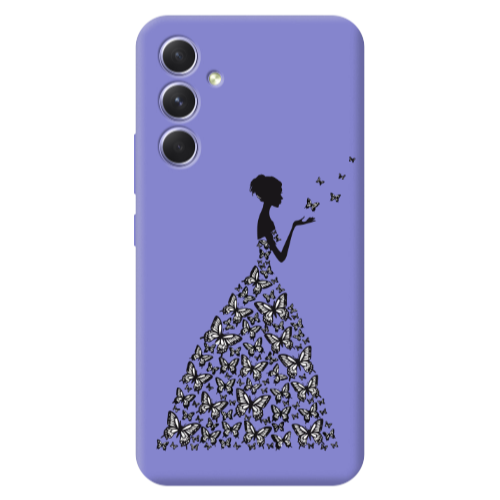 Samsung A56 Butterfly Girl Purple Colored Silicone TPU Θήκη