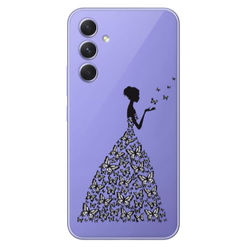 Samsung A56 Butterfly Girl Transparent Silicone TPU Θήκη