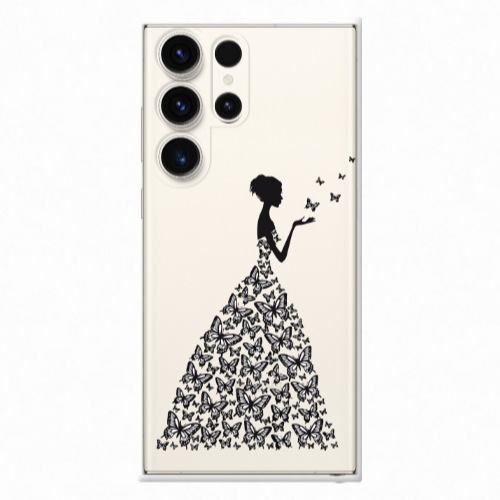 Samsung S25 Ultra Butterfly Girl Transparent Silicone TPU Θήκη