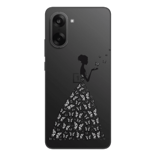 Oneplus Nord CE 5 Butterfly Girl Transparent Silicone TPU Θήκη