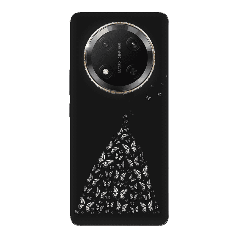 Honor Magic 7 Lite Butterfly Girl Black Colored Silicone TPU Θήκη