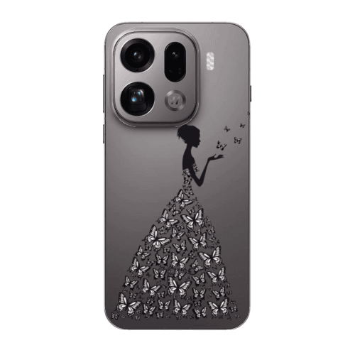 Oppo Find X9 Pro Butterfly Girl Transparent Silicone TPU Θήκη