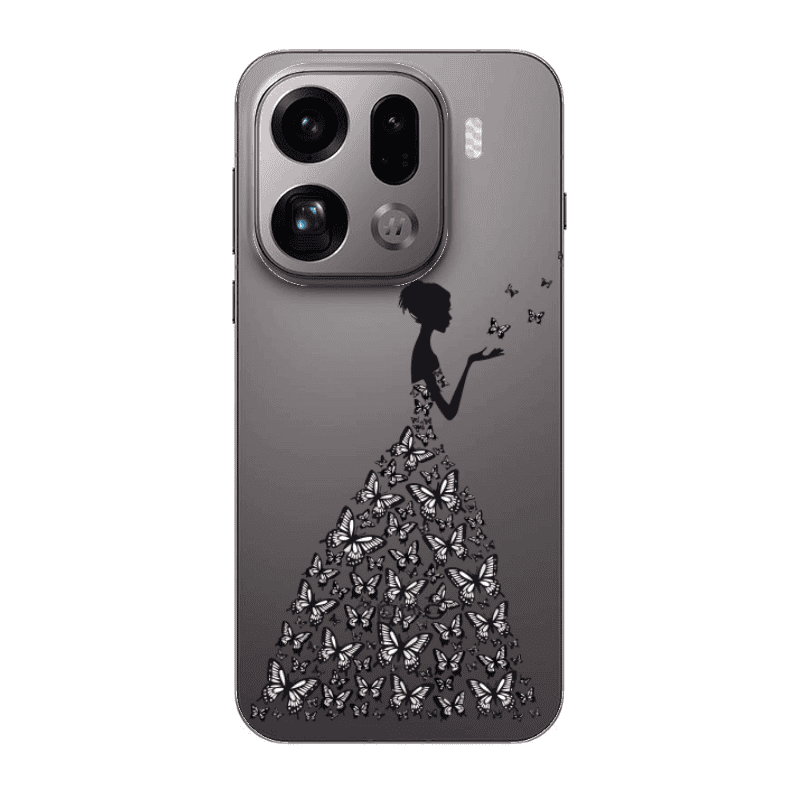 Oppo Find X9 Pro Butterfly Girl Transparent Silicone TPU Θήκη