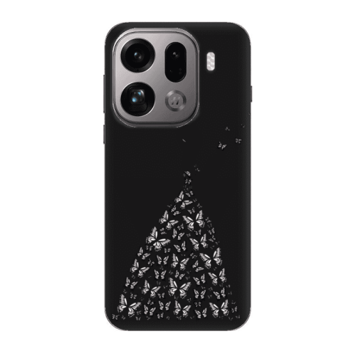 Oppo Find X9 Pro Butterfly Girl Black Colored Silicone TPU Θήκη