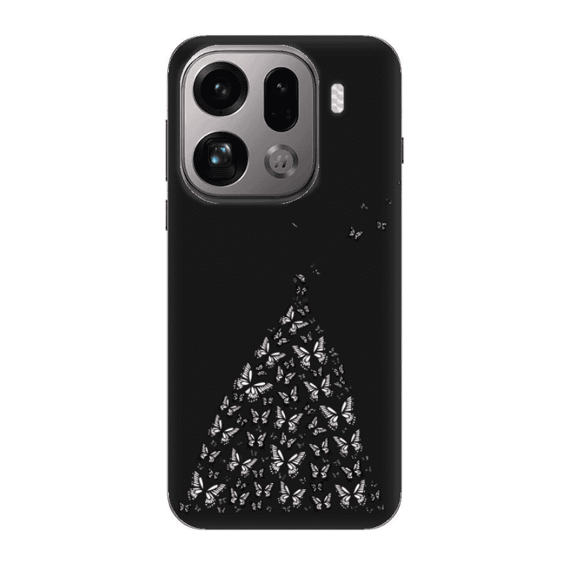 Oppo Find X9 Pro Butterfly Girl Black Colored Silicone TPU Θήκη