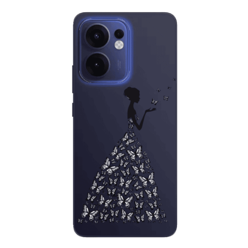 Oppo Reno 13 F Butterfly Girl Transparent Silicone TPU Θήκη