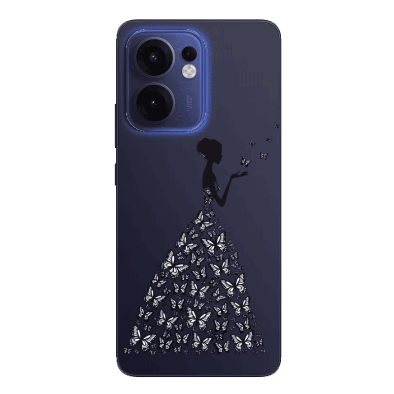 Oppo Reno13 FS Butterfly Girl Transparent Silicone TPU Θήκη
