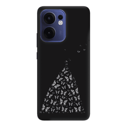 Oppo Reno13 FS Butterfly Girl Black Colored Silicone TPU Θήκη