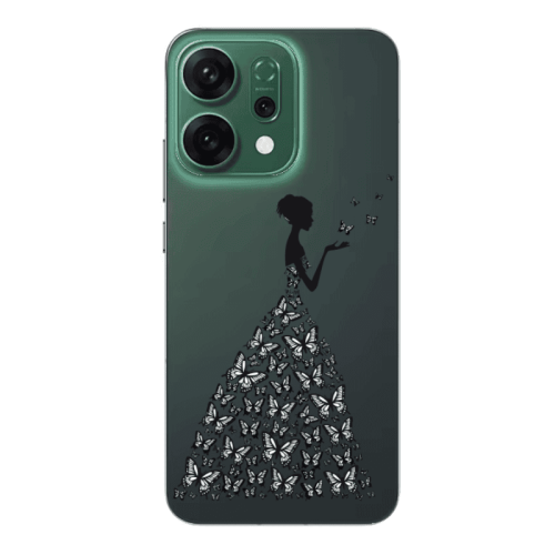 Oppo RENO 14 Butterfly Girl Transparent Silicone TPU Θήκη
