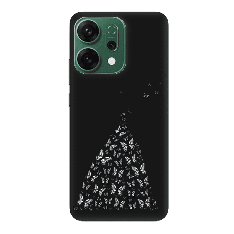 Oppo RENO 14 Butterfly Girl Black Colored Silicone TPU Θήκη