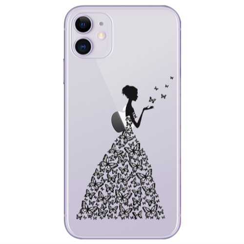 Apple iPhone 11  Butterfly Girl Transparent Silicone TPU Θήκη