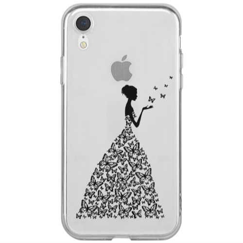 Apple iPhone Xr Butterfly Girl Transparent Silicone TPU Θήκη