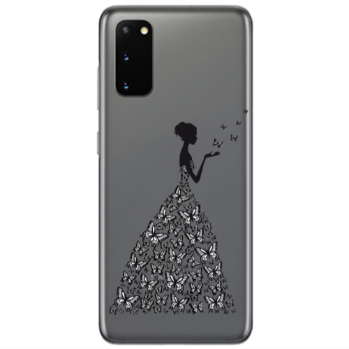 Samsung S20 Butterfly Girl Transparent Silicone TPU Θήκη