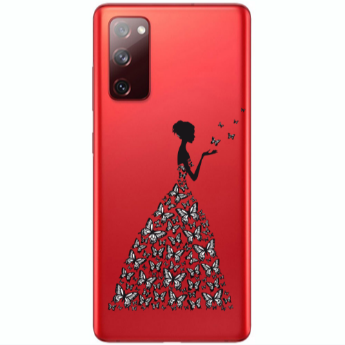 Samsung S20 FE Butterfly Girl Transparent Silicone TPU Θήκη