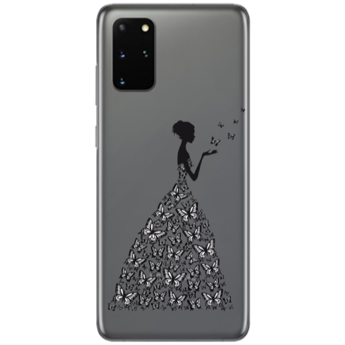 Samsung S20 Plus Butterfly Girl Transparent Silicone TPU Θήκη