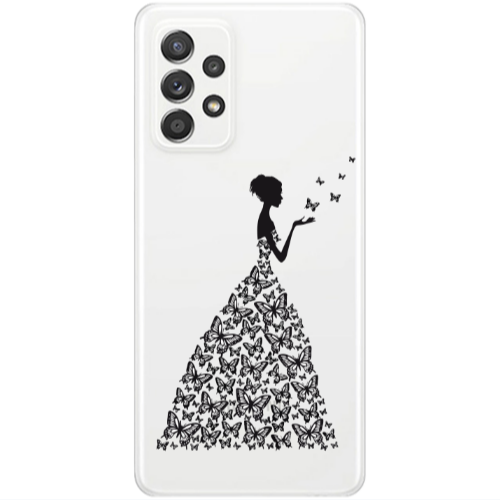 Samsung A53 Butterfly Girl Transparent Silicone TPU Θήκη