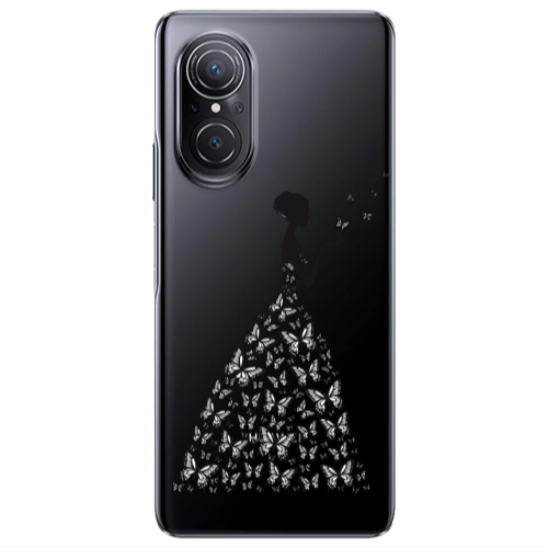 Huawei Nova 9 SE Butterfly Girl Transparent Silicone TPU Θήκη