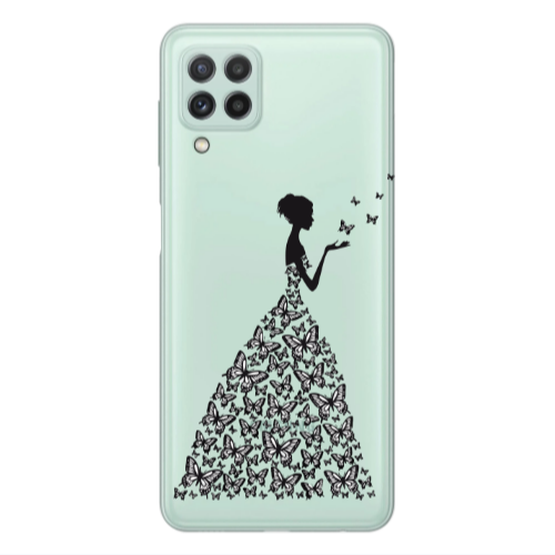 Samsung A22 4G Butterfly Girl Transparent Silicone TPU Θήκη