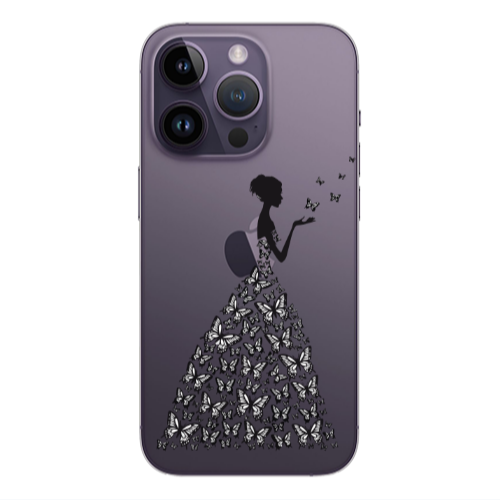 Apple iPhone 14 Pro  Butterfly Girl Transparent Silicone TPU Θήκη