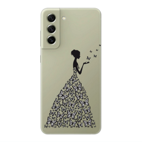 Samsung S21 PLUS Butterfly Girl Transparent Silicone TPU Θήκη