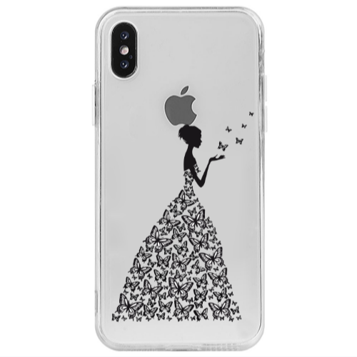 Apple iPhone Xs Butterfly Girl Transparent Silicone TPU Θήκη