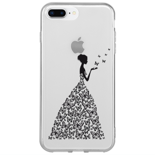 Apple iPhone 7 Plus Butterfly Girl Transparent Silicone TPU Θήκη