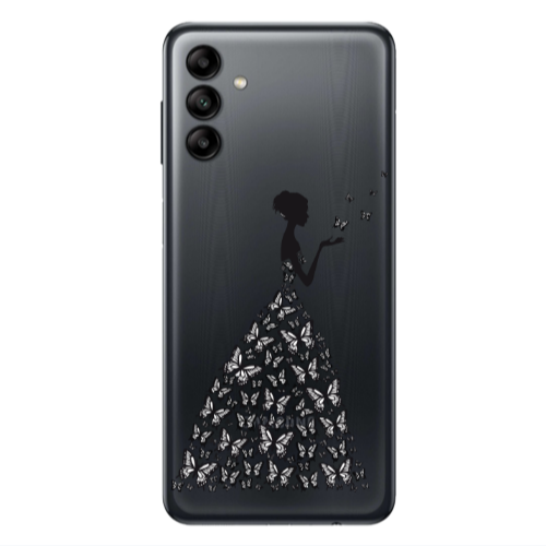 Samsung A04S Butterfly Girl Transparent Silicone TPU Θήκη