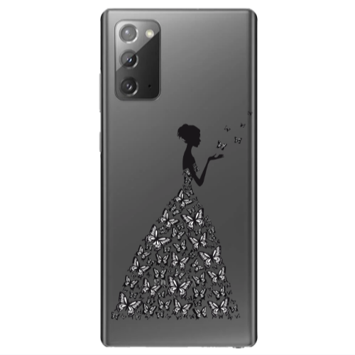 Samsung Note 20 Butterfly Girl Transparent Silicone TPU Θήκη