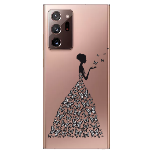 Samsung Note 20 Ultra Butterfly Girl Transparent Silicone TPU Θήκη