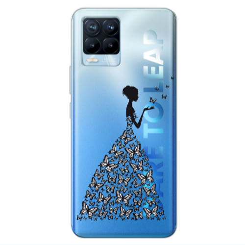 Realme 8 Pro Butterfly Girl Transparent Silicone TPU Θήκη