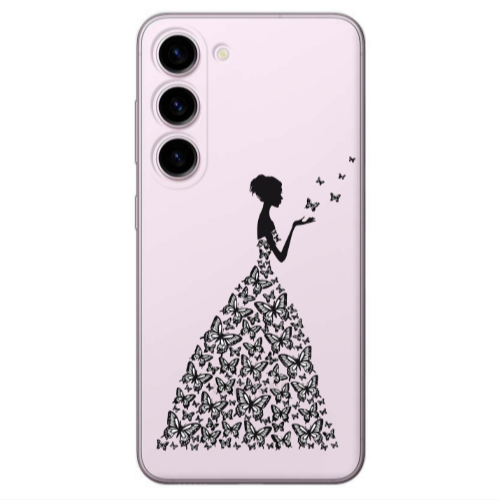 Samsung S23 Plus Butterfly Girl Transparent Silicone TPU Θήκη