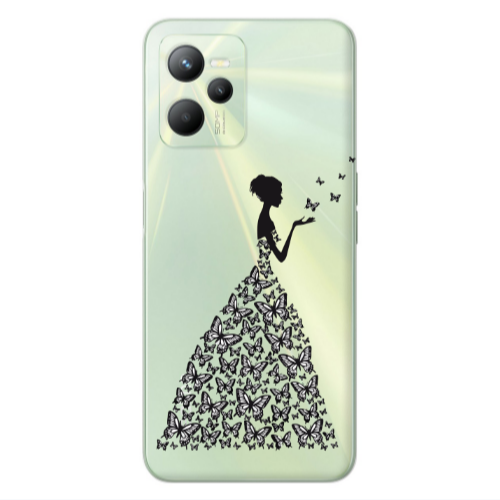 Realme C35 Butterfly Girl Transparent Silicone TPU Θήκη