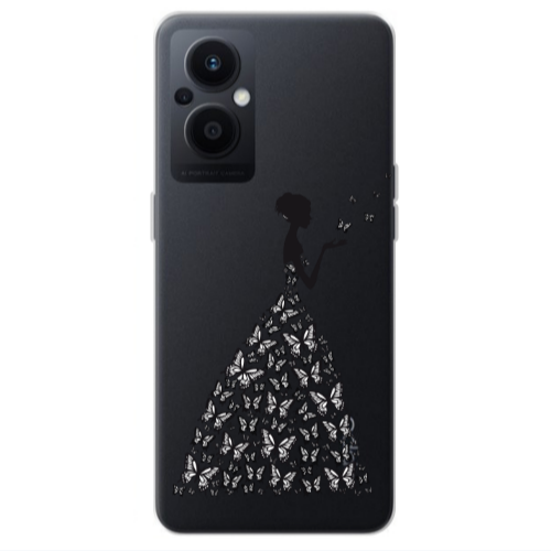 Oppo Reno 7 Lite Butterfly Girl Transparent Silicone TPU Θήκη