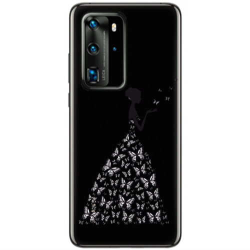 Huawei P40 Pro Butterfly Girl Transparent Silicone TPU Θήκη
