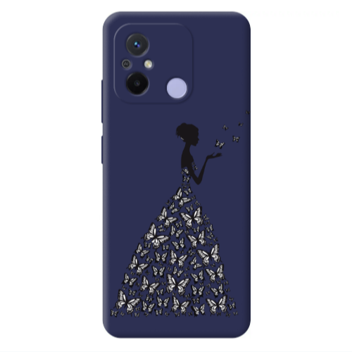 Xiaomi Redmi 12C Butterfly Girl Dark blue Colored Silicone TPU Θήκη