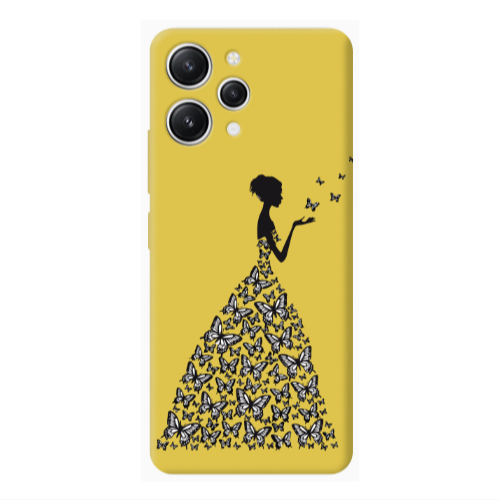 Xiaomi Redmi 12 Butterfly Girl Yellow Colored Silicone TPU Θήκη