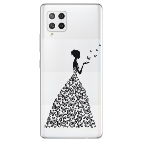 Samsung A42 5G Butterfly Girl Transparent Silicone TPU Θήκη