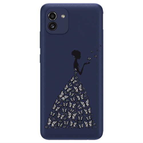 Samsung A03 Butterfly Girl Transparent Silicone TPU Θήκη