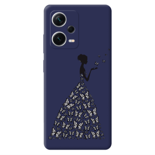 Xiaomi Poco X5 Butterfly Girl Dark blue Colored Silicone TPU Θήκη