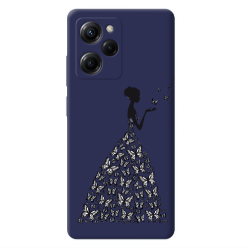 Xiaomi Poco X5 Pro Butterfly Girl Dark blue Colored Silicone TPU Θήκη