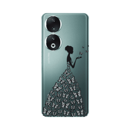 Honor 90 5G Butterfly Girl Transparent Silicone TPU Θήκη