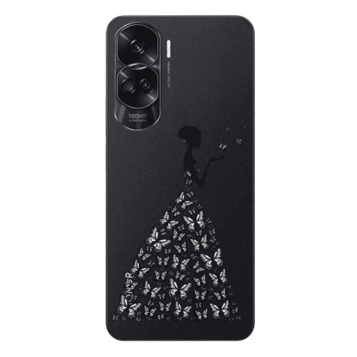 Honor 90 Lite 5G Butterfly Girl Transparent Silicone TPU Θήκη