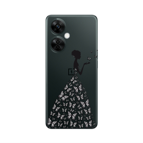 Oneplus Nord CE 3 Lite 5G Butterfly Girl Transparent Silicone TPU Θήκη