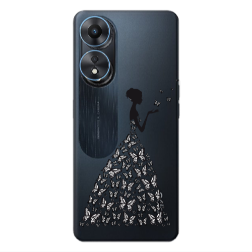 Oppo A 98 Butterfly Girl Transparent Silicone TPU Θήκη
