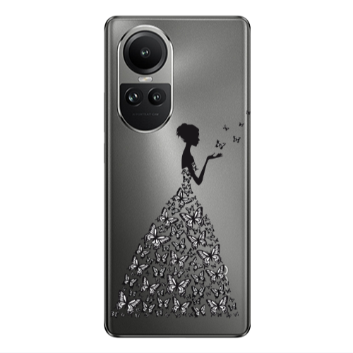 Oppo Reno10 5G Butterfly Girl Transparent Silicone TPU Θήκη