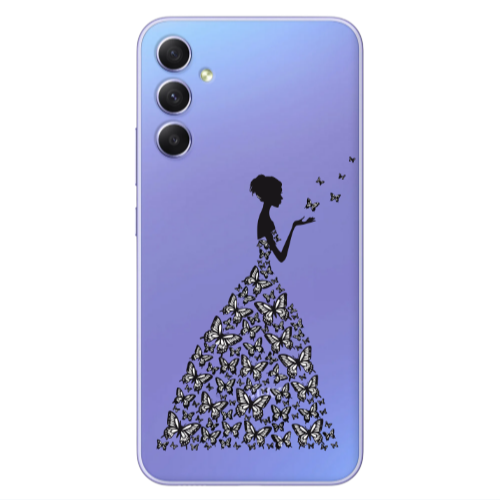 Samsung A15 5G Butterfly Girl Transparent Silicone TPU Θήκη