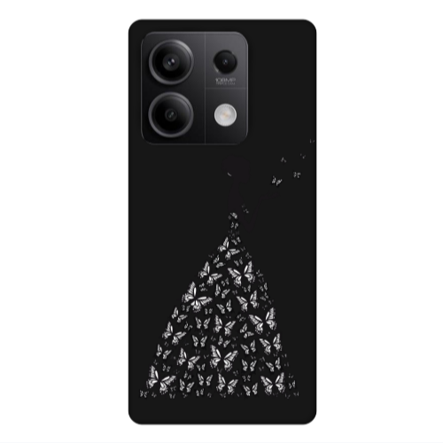 Xiaomi Redmi Note 13Pro 5G Butterfly Girl Black Colored Silicone TPU Θήκη