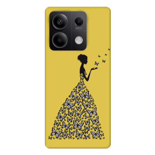 Xiaomi Redmi Note 13Pro 5G Butterfly Girl Yellow Colored Silicone TPU Θήκη