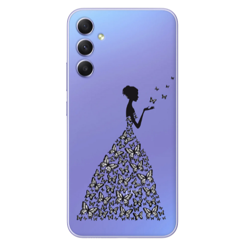 Samsung A16 Butterfly Girl Transparent Silicone TPU Θήκη